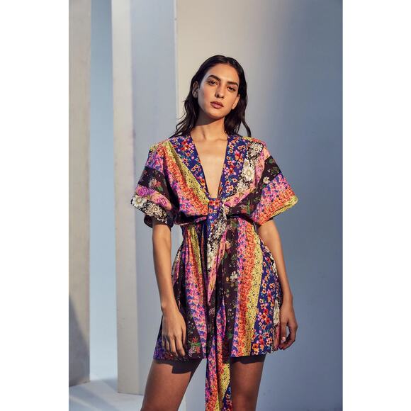 AMUR NYLA TIE FRONT FLORAL DRESS - Picture 2 of 9